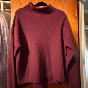 Alice + Olivia Rich Plum Mock Turtleneck Cashmere Sweater